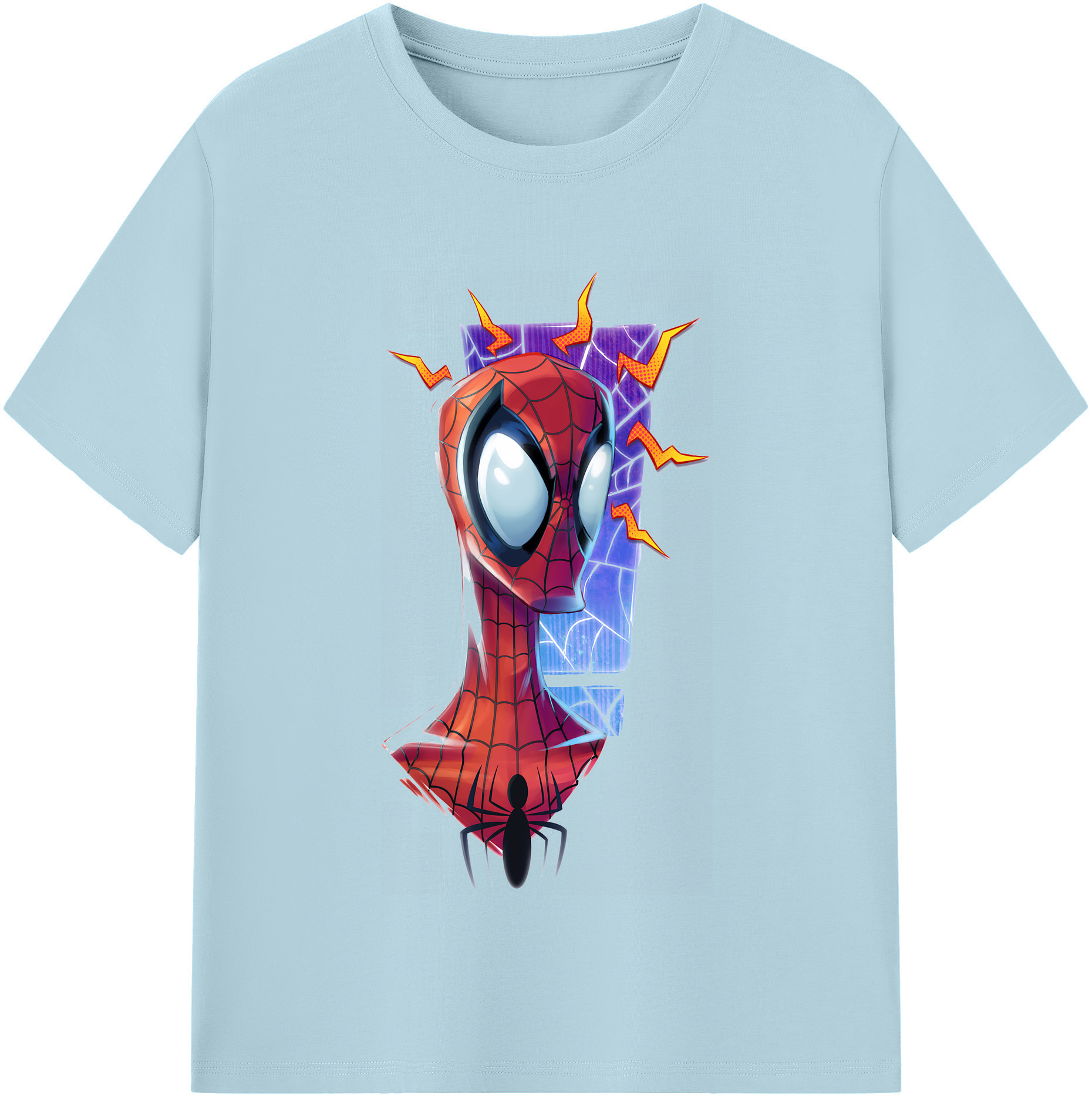 （画像用） Spider Man スパイダーマン 綿100％半袖Tシャツ（フロントプリント）